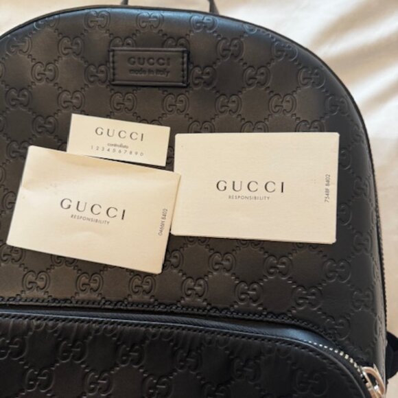Gucci Signature Pocket Backpack – Large Guccissima Leather, Authentic w/Cards - Picture 2 of 5